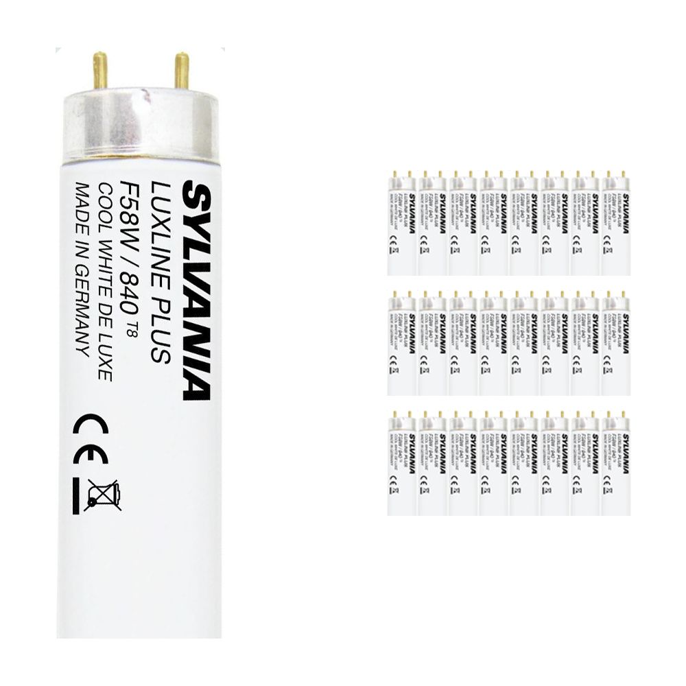 Mehrfachpackung 25x Sylvania T8 Luxline Plus F58W 840 | 150cm - Kaltweiß Mehrfachpackung 25x Sylvania T8 Luxline Plus F58W 840 | 150cm - Kaltweiß