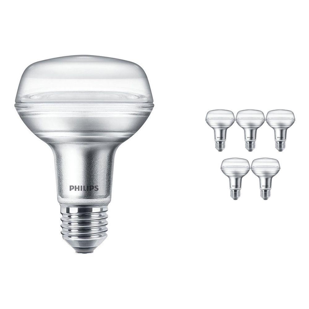 Mehrfachpackung 6x Philips CorePro LEDspot E27 Reflektor R80 8W 827 36D | Ersatz für 100W Mehrfachpackung 6x Philips CorePro LEDspot E27 Reflektor R80 8W 827 36D | Ersatz für 100W