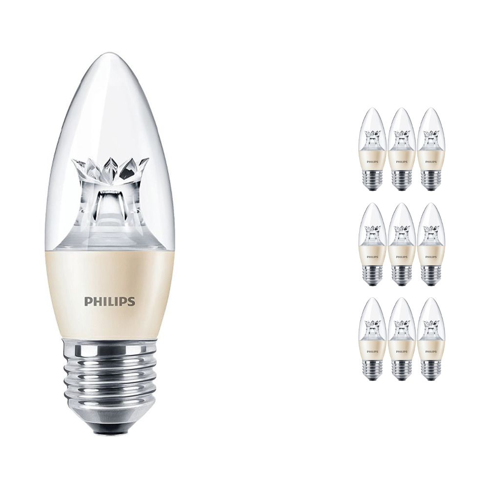 Mehrfachpackung 10x Philips LEDcandle E27 B38 6W 827 (MASTER) | DimTone Dimmbar - Ersatz für 40W Mehrfachpackung 10x Philips LEDcandle E27 B38 6W 827 (MASTER) | DimTone Dimmbar - Ersatz für 40W