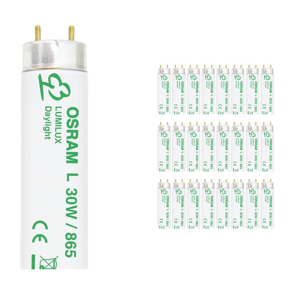 Monipakkaus 25x Osram L 30W 865 Lumilux | 89.5cm - Päivänvalo Valkoinen Monipakkaus 25x Osram L 30W 865 Lumilux | 89.5cm - Päivänvalo Valkoinen