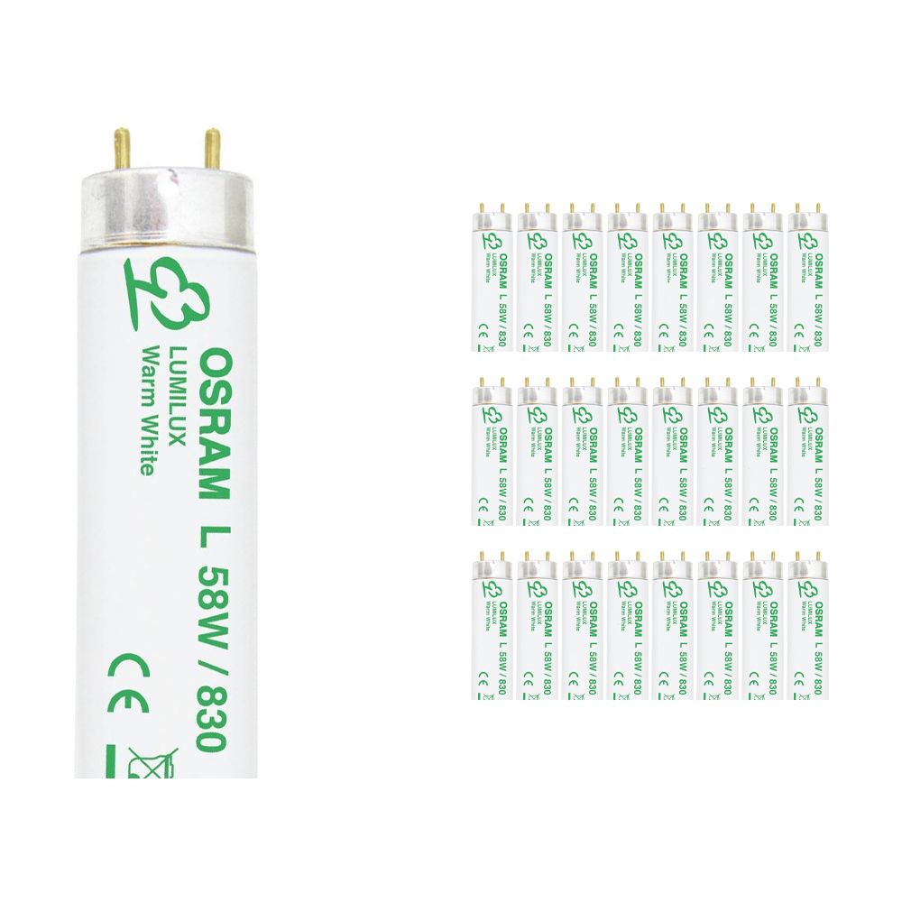 Confezione Multipack 25x Osram L 58W 830 Lumilux | 150cm - Luce Calda Confezione Multipack 25x Osram L 58W 830 Lumilux | 150cm - Luce Calda