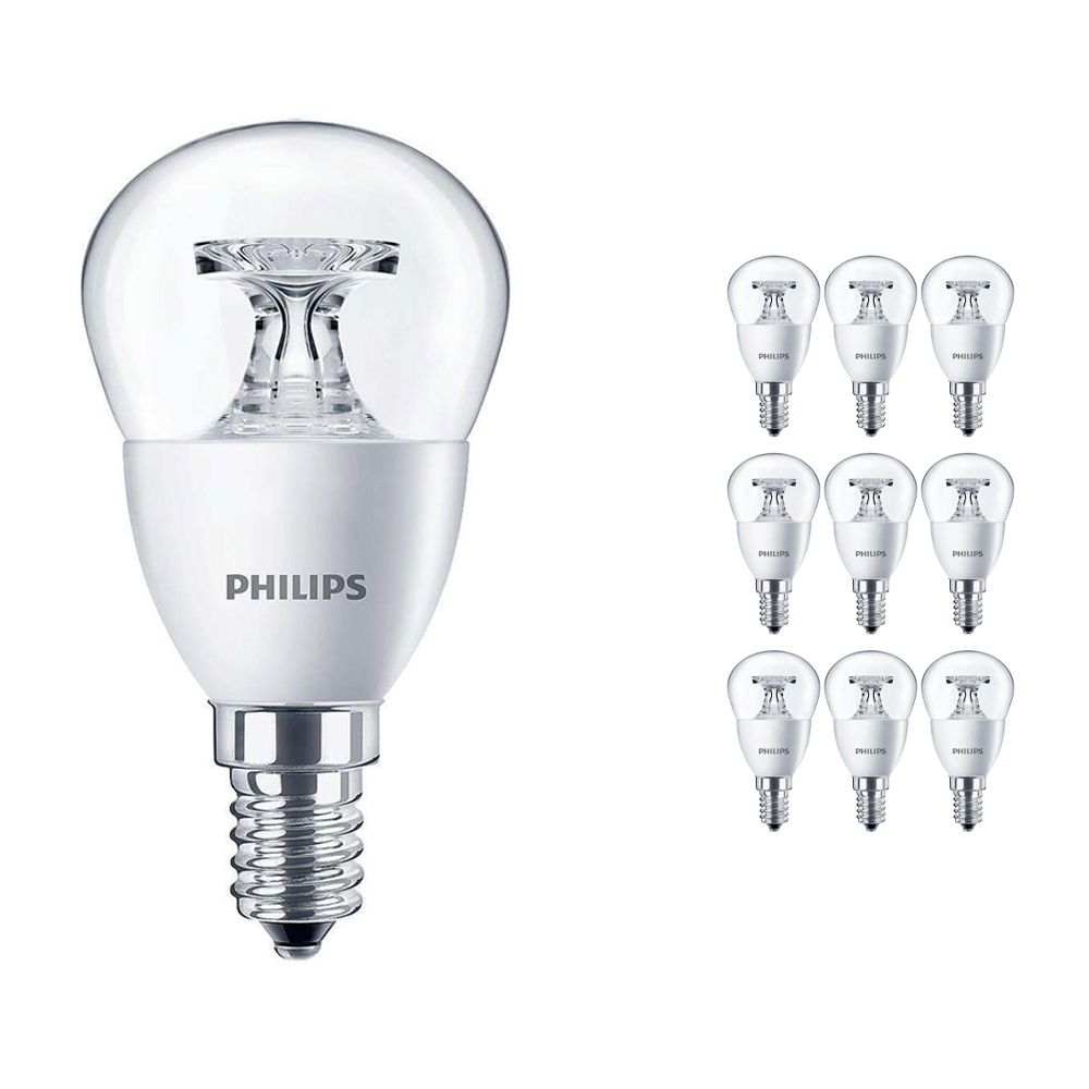 Multipack 10x Philips CorePro LEDluster E14 P45 4W 827 Clear | Replaces 25W Multipack 10x Philips CorePro LEDluster E14 P45 4W 827 Clear | Replaces 25W