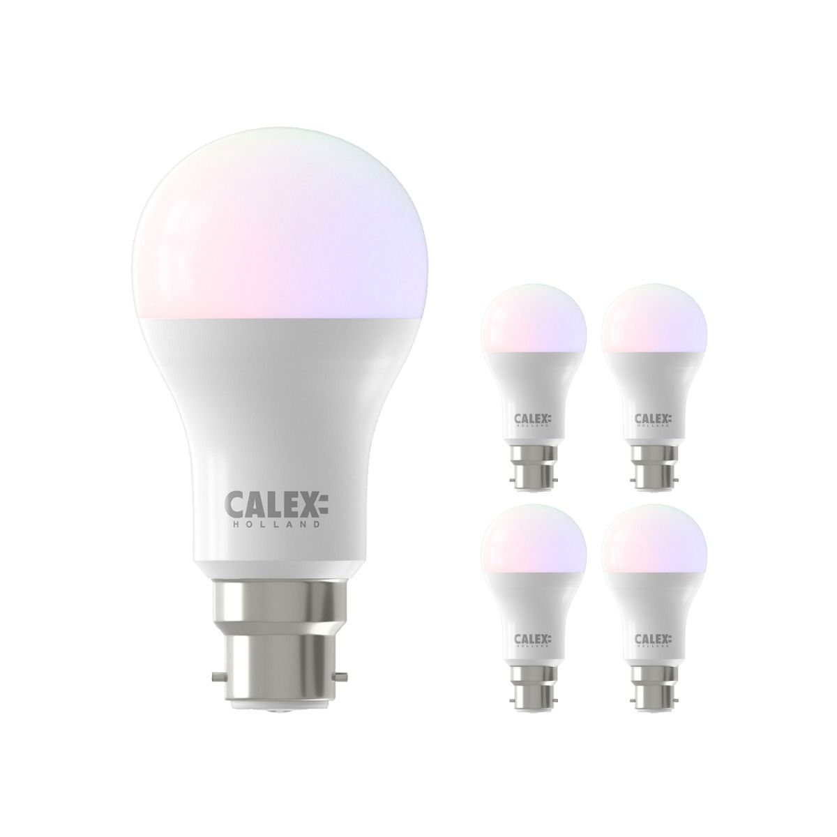 Multipack 5x Calex Smart Standard LED Bulb B22 8,5W 806lm 2200-4000K | Tuya Wifi Multipack 5x Calex Smart Standard LED Bulb B22 8,5W 806lm 2200-4000K | Tuya Wifi