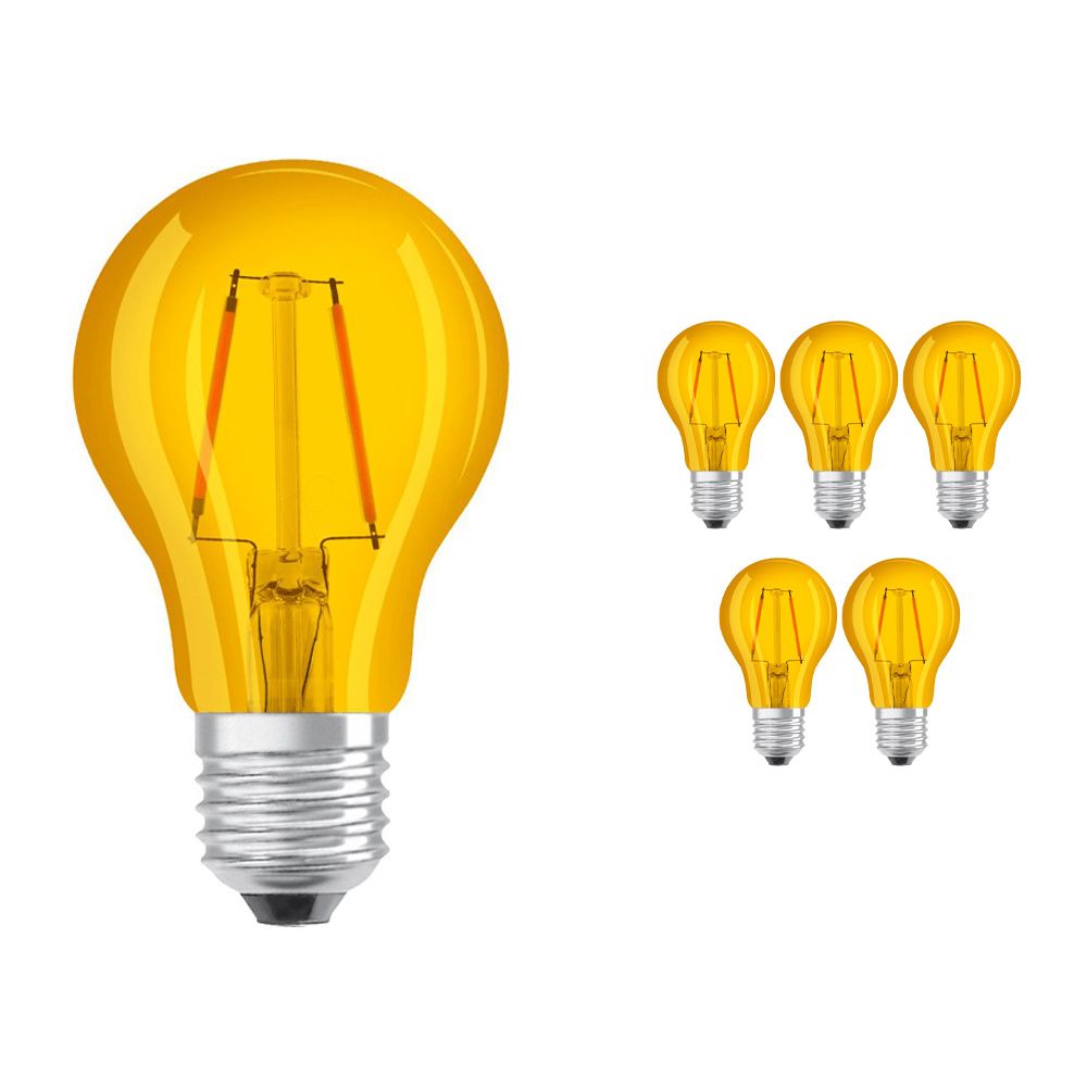 Voordeelpak 6x Osram Parathom Klassiek Color E27 2W | Geel - Vervanger voor 15W Voordeelpak 6x Osram Parathom Klassiek Color E27 2W | Geel - Vervanger voor 15W