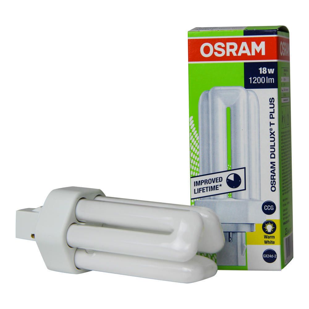 Osram Dulux T Plus 18W 830 | 1200 Lumen - 2-Pins Osram Dulux T Plus 18W 830 | 1200 Lumen - 2-Pins