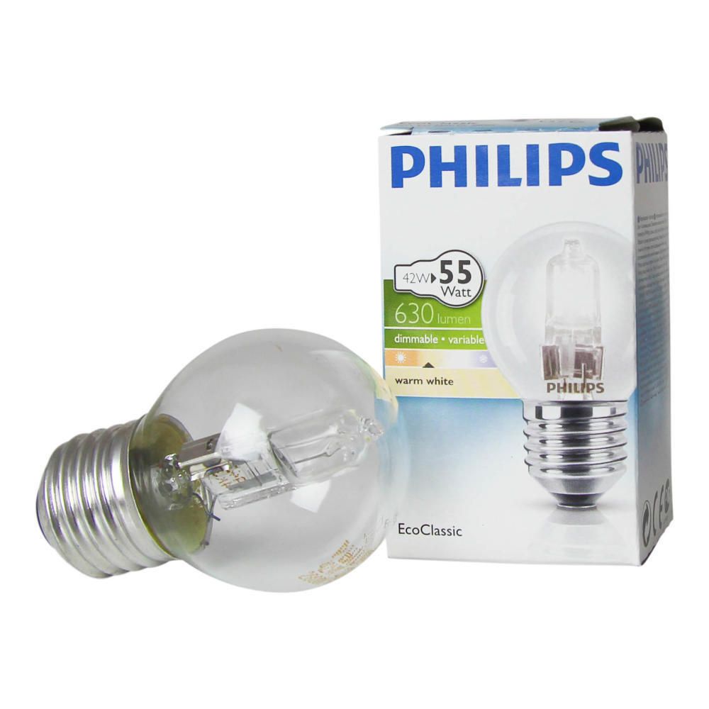 Philips EcoClassic Lustre 42W E27 230V P45 Clear Philips EcoClassic Lustre 42W E27 230V P45 Clear