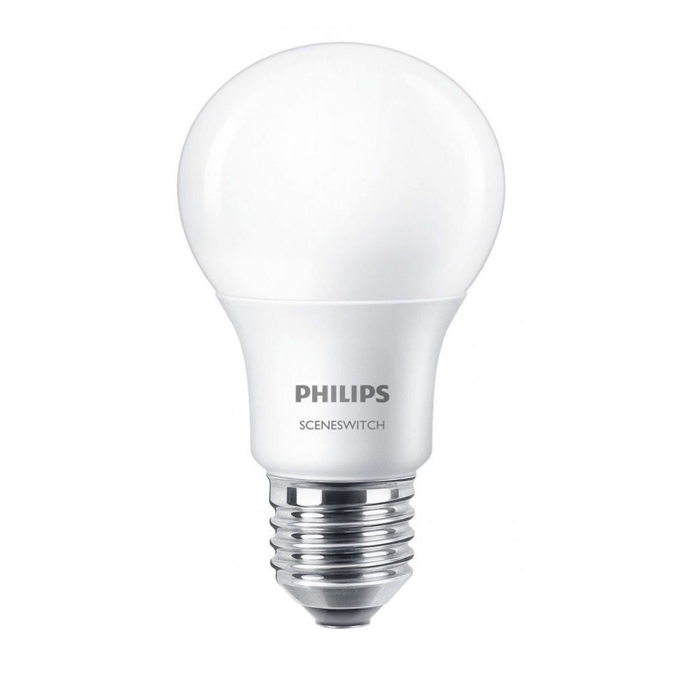 Philips SceneSwitch LEDbulb E27 A60 8W 827 Frosted | SceneSwitch Dimmable - Replaces 60W Philips SceneSwitch LEDbulb E27 A60 8W 827 Frosted | SceneSwitch Dimmable - Replaces 60W