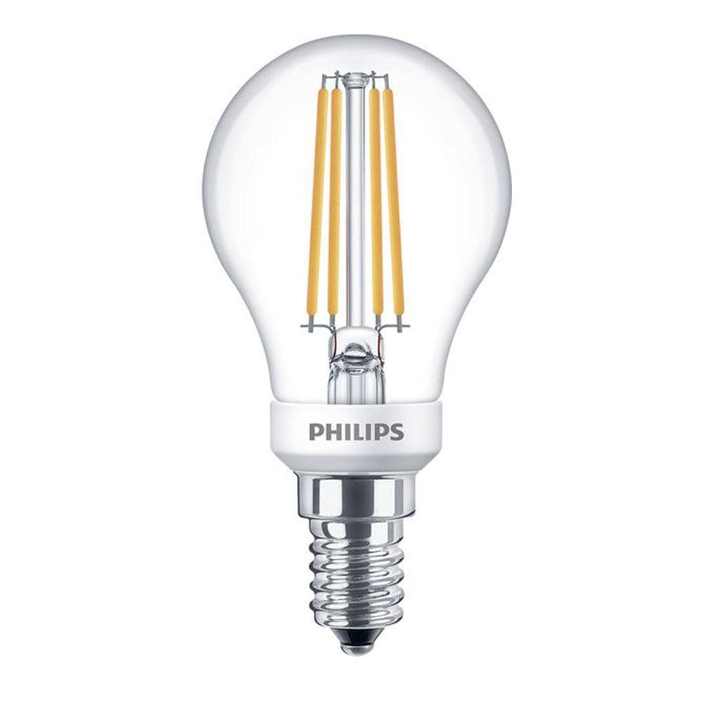 Philips Classic LEDlustre E14 P45 5W 827 Helder | Dimbaar - Vervangt 40W Philips Classic LEDlustre E14 P45 5W 827 Helder | Dimbaar - Vervangt 40W