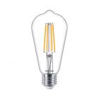 Philips Classic LEDbulb E27 ST64 7.2W 827 806lm | Dimmbar - Extra Warmweiß - Ersatz für 60W