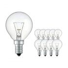 Multipack 10x Standard Incandescent Bulb Clear P45 E14 25W 230V