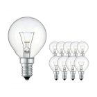 Mehrfachpackung 10x Standard Glühlampe Klar P45 E14 60W 230V