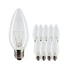 Mehrfachpackung 10x Standard Glühlampe Kerze Klar B35 E27 60W 230V