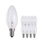 Multipack 10x Standard Glühlampe Kerze Klar B35 E14 60W 230V