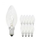 Multipack 10x Standard Incandescent Twisted Candle Clear BF35 E14 25W 230V