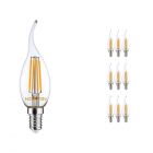 Multipack 10x Noxion Lucent Gloeilamp LED Kaars 4.5W 827 BA35 E14 Helder | Dimbaar - Vervanger voor 40W