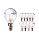 Mehrfachpackung 10x Noxion Lucent Fadenlampe LED Lustre Silber Spiegel P45 E14 220-240V 4.5W 400LM CRI80 2700K ND (40W eqv)