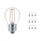 Fordelspakke 10x Philips Classic LEDluster E27 P45 2W 827 klar | erstatter 25W