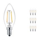 Voordeelpak 10x Philips Classic LEDcandle E14 B35 2.5W 827 Helder | Vervangt 25W