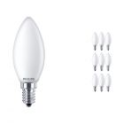 Voordeelpak 10x Philips Classic LEDcandle E14 B35 2.2W 827 Mat | Vervanger voor 25W