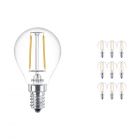 Lot 10x Philips Classic LEDluster E14 P45 2W 827 Claire | Remplacement 25W