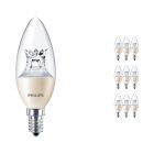 Mehrfachpackung 10x Philips LEDcandle E14 B38 6W 827 (MASTER) | DimTone Dimmbar - Ersatz für 40W