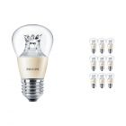 Multipack 10x Philips LEDluster E27 P48 4W 827 Clear (MASTER) | DimTone Dimmable - Replaces 25W