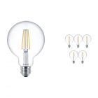 Mehrfachpackung 6x Philips klassisch LEDglobe E27 G93 7W 827 Klar | Ersatz für 60W