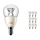 Mehrfachpackung 10x Philips LEDluster E14 P48 4W 827 Klar (MASTER) | DimTone Dimmbar - Ersatz für 25W