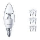 Mehrfachpackung 10x Philips CorePro LEDcandle E14 B35 4W 827 Klar | Ersatz für 25W
