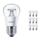 Mehrfachpackung 10x Philips CorePro LEDluster E27 P45 5.5W 827 Klar | Ersatz für 40W