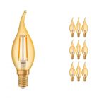 Voordeelpak 10x Osram Vintage 1906 LED Klassiek E14 BA 1.5W 824 Gloeilamp Goud | Vervanger voor 12W