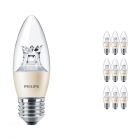 Mehrfachpackung 10x Philips LEDcandle E27 B38 6W 827 (MASTER) | DimTone Dimmbar - Ersatz für 40W