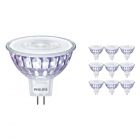 Monipakkaus 10x Philips LEDspot LV Arvo GU5.3 MR16 5.5W 840 60D (MASTER) | Kylmä Valkoinen - Himmennettävä - Korvaa 35W