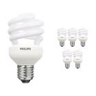 Confezione Multipack 6x Philips Tornado T2 Spiral 15W 827 E27 | Bianco MolaCaldo