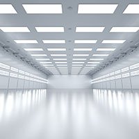 LED-Panels in einem leeren Büro