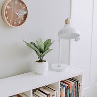 Regal mit Lampe