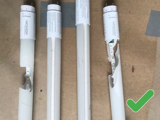 broken Noxion LED tubes